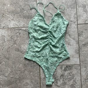 Mint lace bodysuit